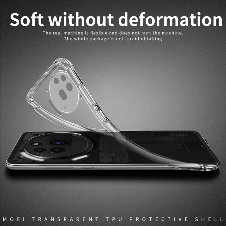 Силиконовый (TPU) чехол MOFI Thin Guard для Nothing Phone (3a) Pro - Transparent: фото 4 из 10