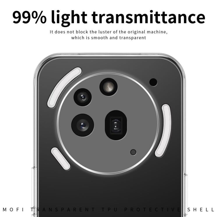Силиконовый (TPU) чехол MOFI Thin Guard для Nothing Phone (3a) Pro - Transparent: фото 6 из 10