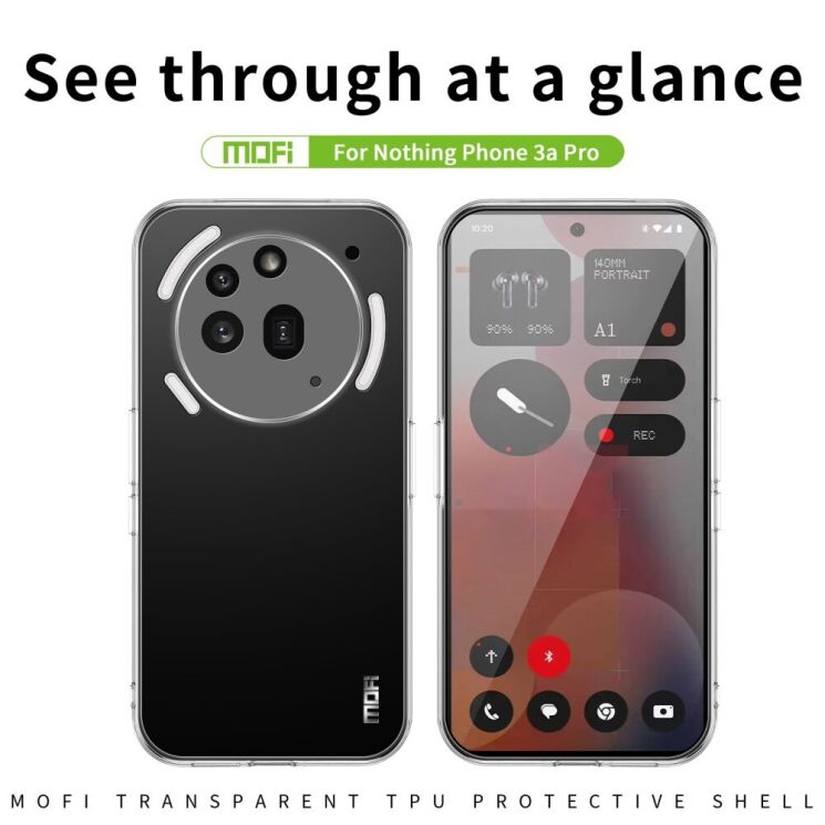Силиконовый (TPU) чехол MOFI Thin Guard для Nothing Phone (3a) Pro - Transparent: фото 3 из 10