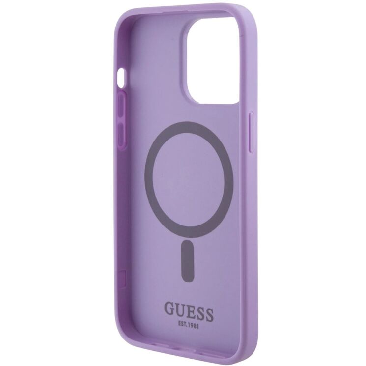 Защитный чехол Guess Saffiano MagSafe для Apple iPhone 15 Pro Max - Purple: фото 6 из 7