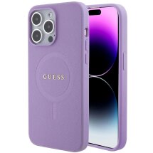 Защитный чехол Guess Saffiano MagSafe для Apple iPhone 15 Pro Max - Purple: фото 1 из 7
