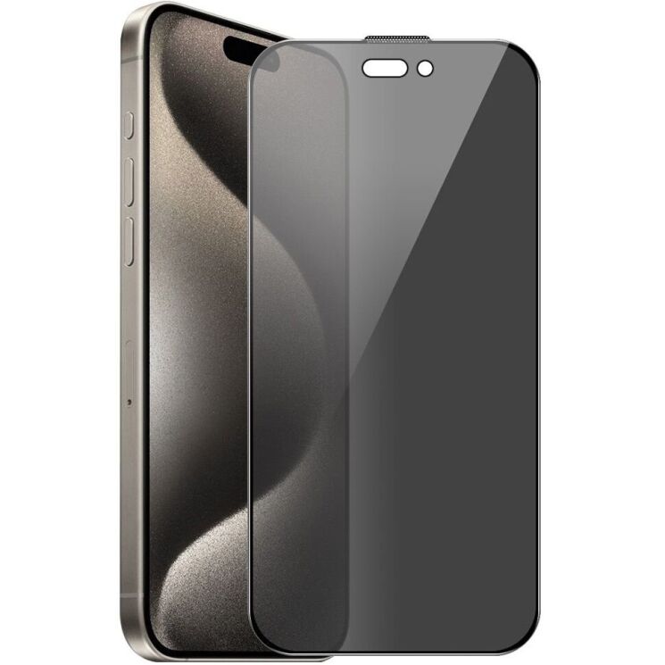 Защитное стекло HAT PRINCE Anti-Spy для Apple iPhone 16 Pro - Black: фото 1 из 10