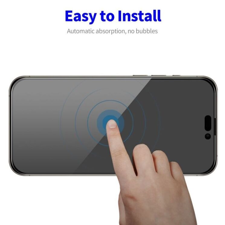 Защитное стекло HAT PRINCE Anti-Spy для Apple iPhone 16 Pro - Black: фото 7 из 10