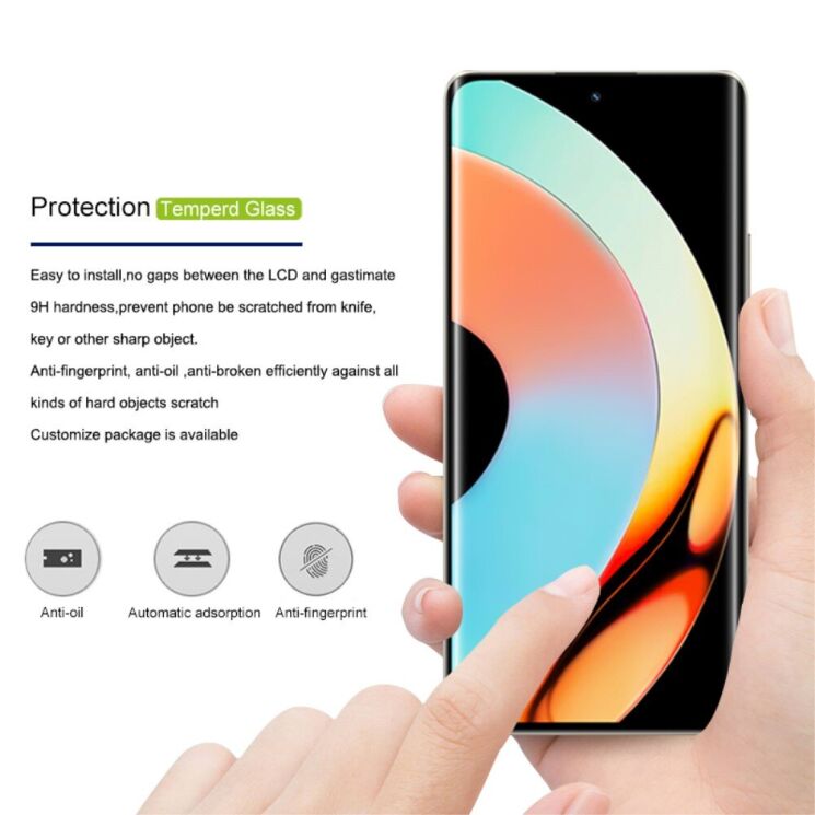 Защитное стекло MOCOLO 3D Curved Full Size для Realme 10 Pro+ - Black: фото 3 из 9
