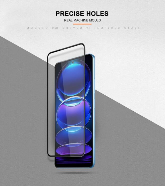 Защитное стекло MOCOLO Full Glue Cover для Xiaomi Redmi Note 12 Pro 5G / Poco X5 Pro - Black: фото 5 из 10