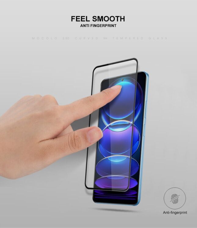 Защитное стекло MOCOLO Full Glue Cover для Xiaomi Redmi Note 12 Pro 5G / Poco X5 Pro - Black: фото 7 из 10
