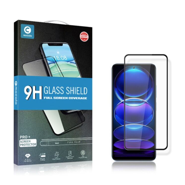 Защитное стекло MOCOLO Full Glue Cover для Xiaomi Redmi Note 12 Pro 5G / Poco X5 Pro - Black: фото 10 из 10