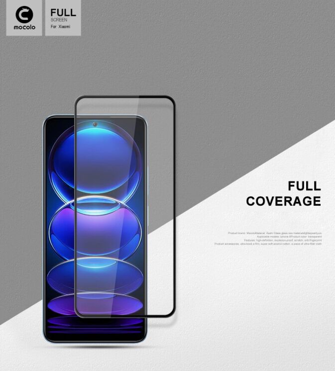 Защитное стекло MOCOLO Full Glue Cover для Xiaomi Redmi Note 12 Pro 5G / Poco X5 Pro - Black: фото 2 из 10