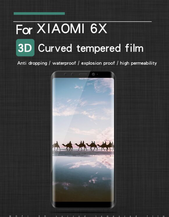 Защитное стекло MOFI 3D Curved Edge для Xiaomi Mi 6X / Mi A2 - Black: фото 2 из 8