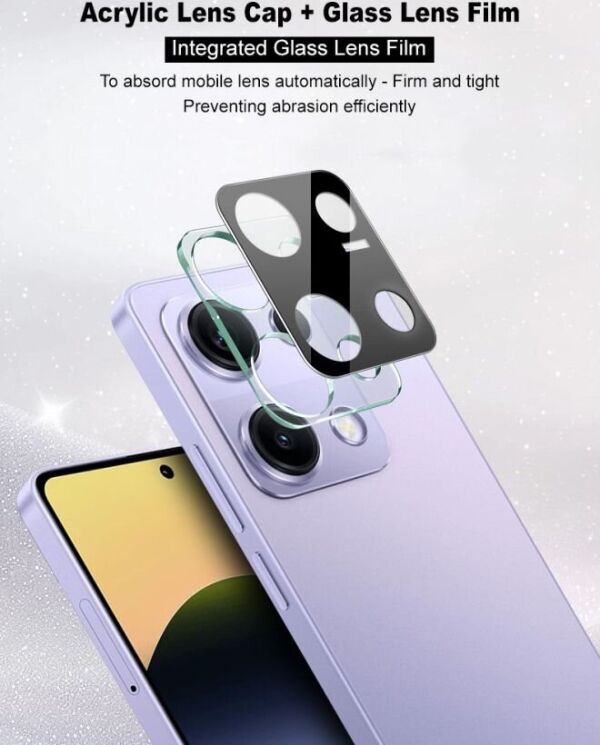 Защитное стекло на камеру IMAK Black Glass Lens для Xiaomi Redmi Note 14S - Black: фото 6 из 8