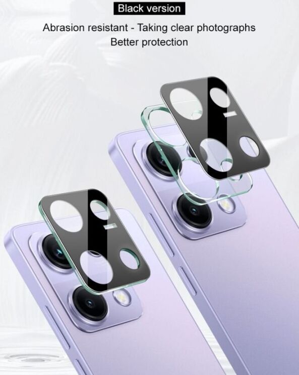 Защитное стекло на камеру IMAK Black Glass Lens для Xiaomi Redmi Note 14S - Black: фото 5 из 8