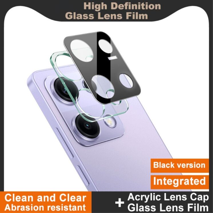 Защитное стекло на камеру IMAK Black Glass Lens для Xiaomi Redmi Note 14S - Black: фото 2 из 8