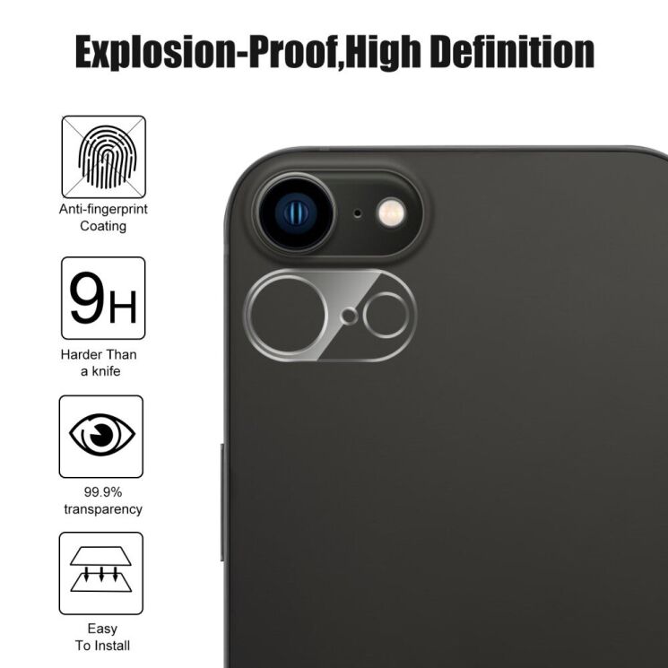 Защитное стекло на заднюю камеру Deexe Lens Protector для Apple iPhone 16e: фото 3 из 4