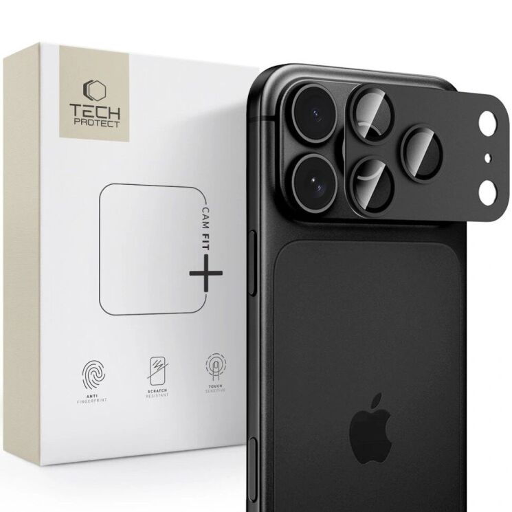 Защитное стекло на заднюю камеру Tech-Protect CamFull Fit + для iPhone 18 Pro Max (5906302325030) - Black: фото 4 из 9