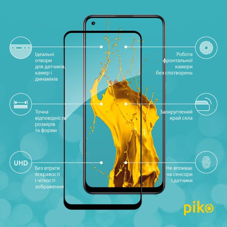 Захисне скло Piko Full Glue для Realme 8 / 8 Pro - Black: фото 3 з 5