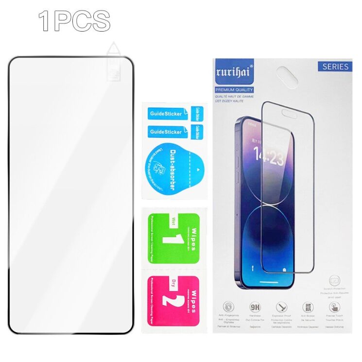 Защитное стекло RURIHAI Full Glue Screen Protect для OPPO Reno 13 F/FS 5G - Black: фото 7 из 7