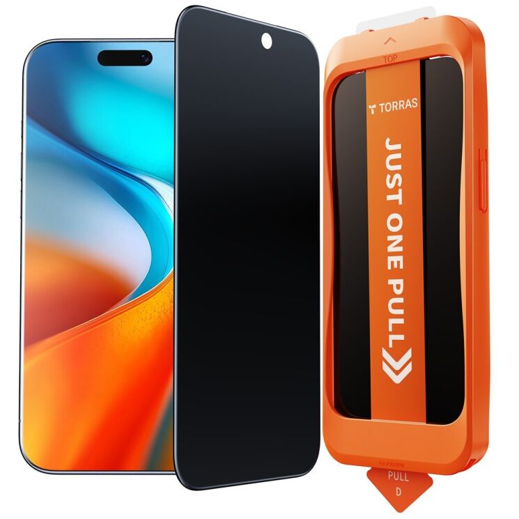 Захисне скло TORRAS GlassGo Privacy для iPhone 17 Pro Max - Black: фото 1 з 8