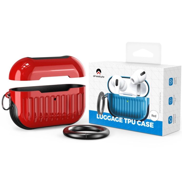 Захисний чохол AHASTYLE Luggage TPU Case для Apple AirPods Pro - Red: фото 2 з 7
