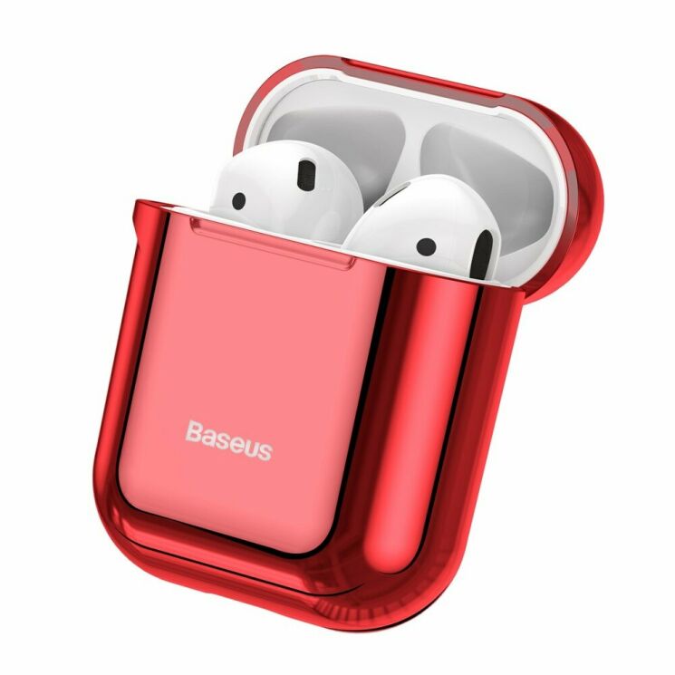 Защитный чехол BASEUS Shining Hook Case для Apple AirPods 1 / 2 - Red: фото 3 из 25