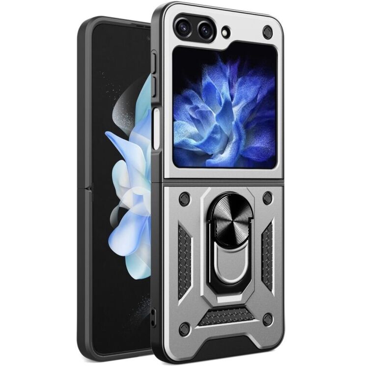 Защитный чехол Deexe Armor Shield (FF) для Samsung Galaxy Flip 6 - Silver: фото 1 из 10