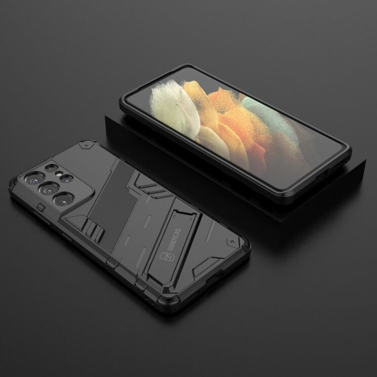 Захисний чохол Deexe Bibercas для Samsung Galaxy S21 Ultra (G998) - Black: фото 2 з 5