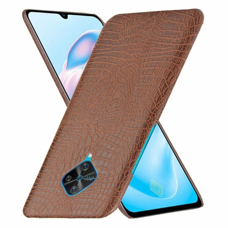 Защитный чехол Deexe Croco Style для VIVO V17 - Brown: фото 2 из 5