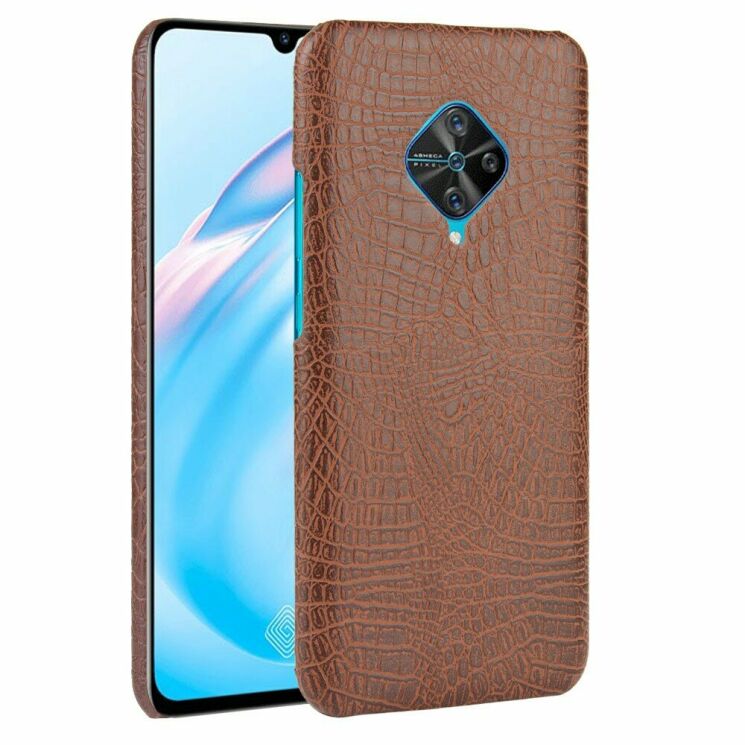 Защитный чехол Deexe Croco Style для VIVO V17 - Brown: фото 1 из 5