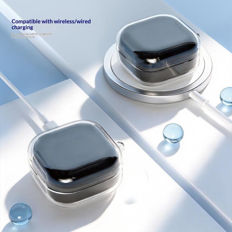 Захисний чохол Deexe Crystal Case для Samsung Galaxy Buds 4 / Buds 4 Pro - Transparent: фото 3 з 8