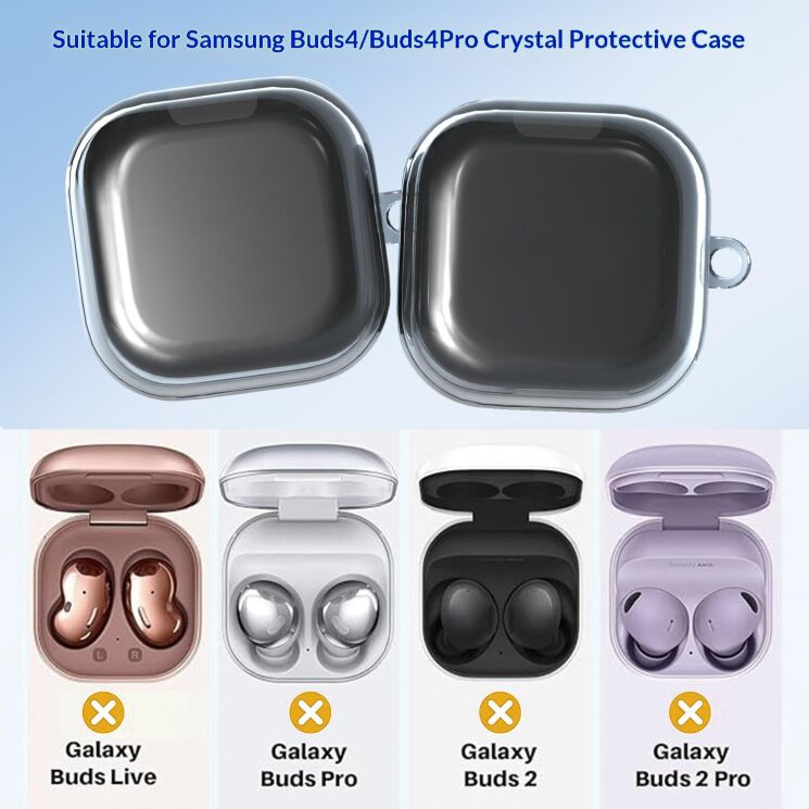 Захисний чохол Deexe Crystal Case для Samsung Galaxy Buds 4 / Buds 4 Pro - Transparent: фото 6 з 8