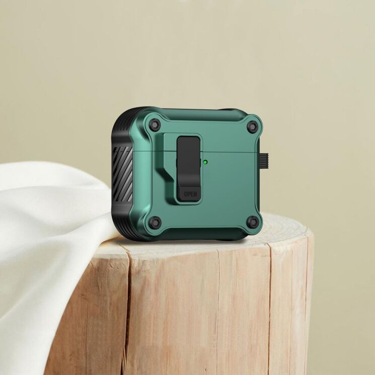 Защитный чехол Deexe Defender Armor для Apple AirPods 4 - Green: фото 2 из 7