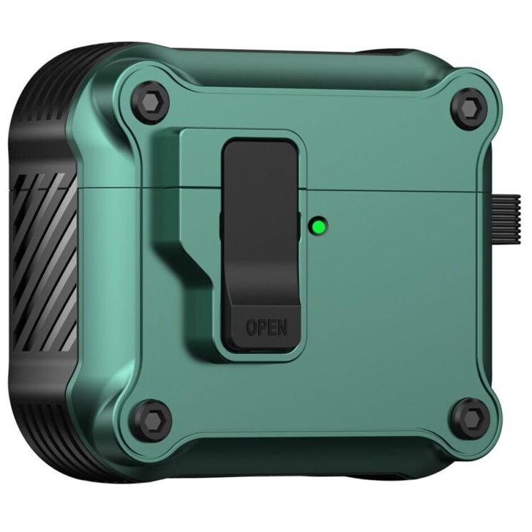 Защитный чехол Deexe Defender Armor для Apple AirPods 4 - Green: фото 1 из 7