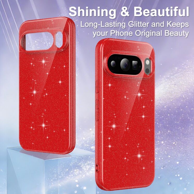 Защитный чехол Deexe Glitter Case with MagSafe для Google Pixel 10 Pro - Pink: фото 5 из 7
