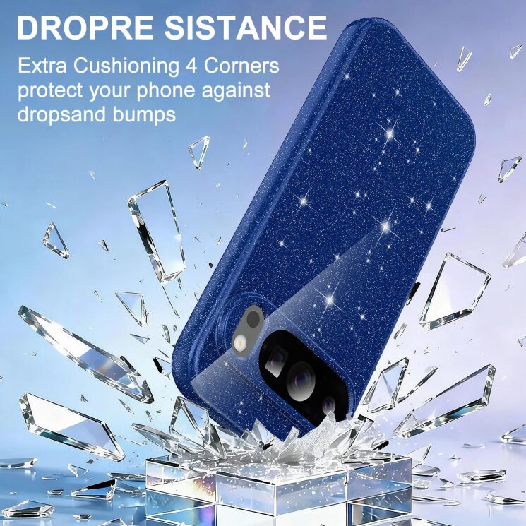 Защитный чехол Deexe Glitter Case with MagSafe для Google Pixel 10 Pro - Pink: фото 6 из 7
