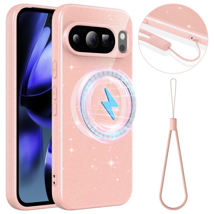 Защитный чехол Deexe Glitter Case with MagSafe для Google Pixel 10 Pro - Pink: фото 1 из 7