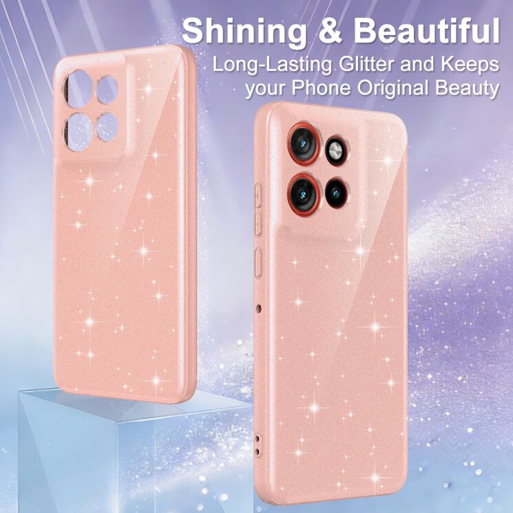 Защитный чехол Deexe Glitter Case with MagSafe для Motorola Edge 50 Neo / 60 Neo - Blue: фото 5 из 7