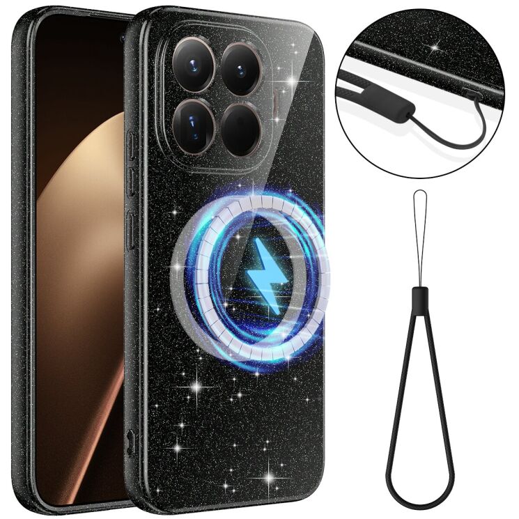 Защитный чехол Deexe Glitter Case with MagSafe для Xiaomi 17T Pro - Black: фото 1 из 8