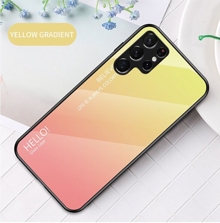 Защитный чехол Deexe Gradient Color для Samsung Galaxy S22 Ultra - Yellow: фото 2 из 9