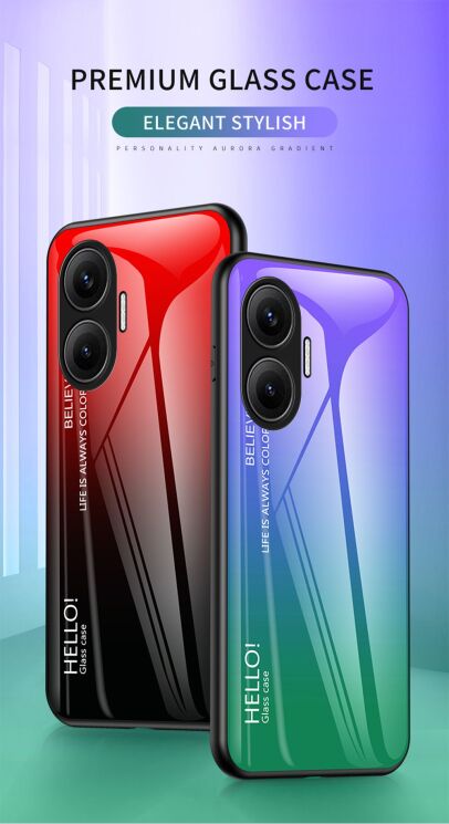 Захисний чохол Deexe Gradient Color для Xiaomi Poco F7 - Red / Black: фото 2 з 12