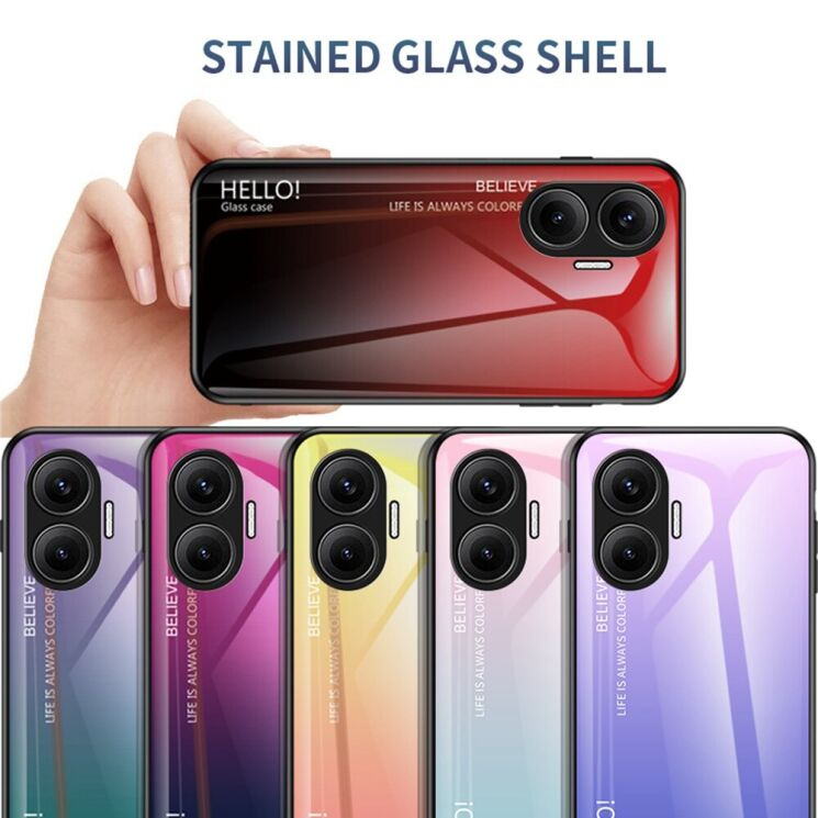 Захисний чохол Deexe Gradient Color для Xiaomi Poco F7 - Red / Black: фото 7 з 12