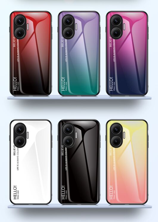 Захисний чохол Deexe Gradient Color для Xiaomi Poco F7 - Red / Black: фото 5 з 12