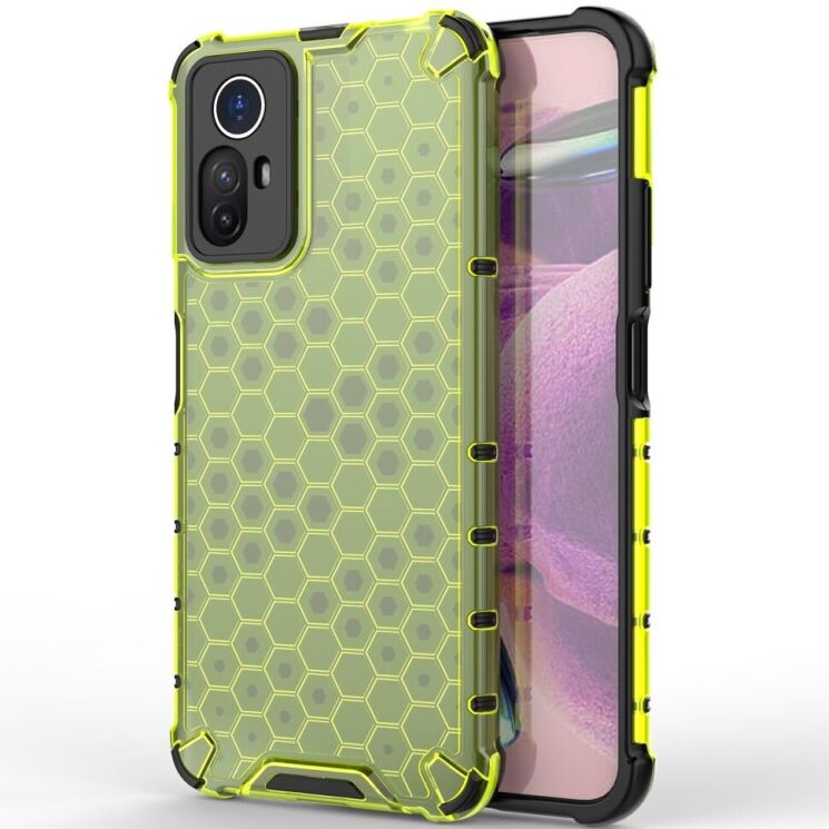 Захисний чохол Deexe Honeycomb Series для Xiaomi Redmi Note 12S - Green: фото 1 з 6