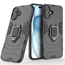 Захисний чохол Deexe Hybrid Case для Apple iPhone 16 Plus - Black: фото 1 з 6