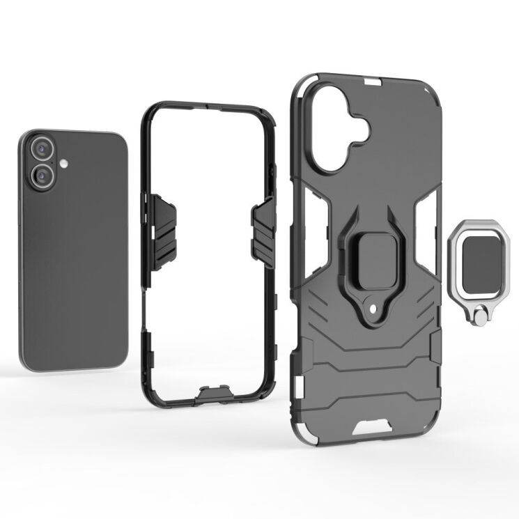 Защитный чехол Deexe Hybrid Case для Apple iPhone 16 Plus - Black: фото 5 из 6