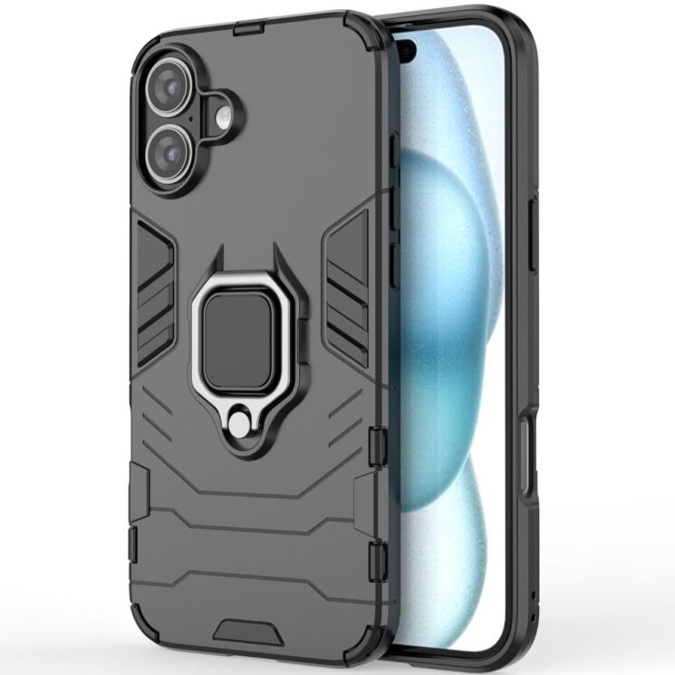 Защитный чехол Deexe Hybrid Case для Apple iPhone 16 Plus - Black: фото 2 из 6