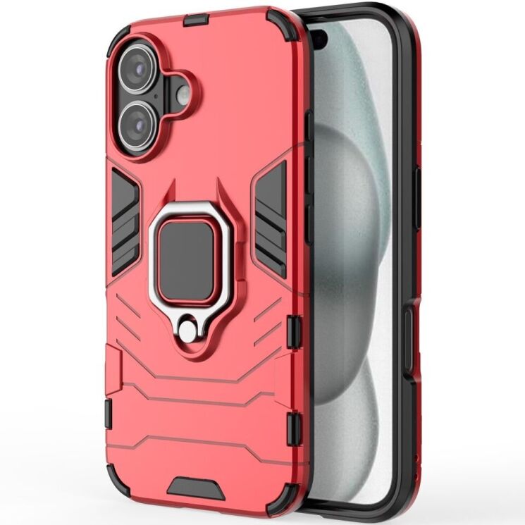 Защитный чехол Deexe Hybrid Case для Apple iPhone 16 - Red: фото 2 из 5