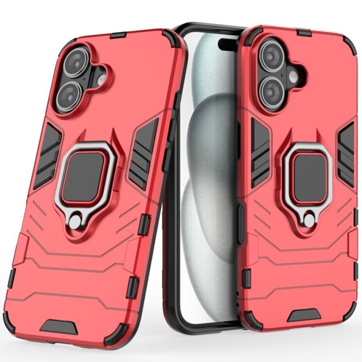 Защитный чехол Deexe Hybrid Case для Apple iPhone 16 - Red: фото 1 из 5