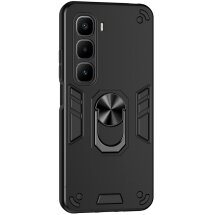 Захисний чохол Deexe Hybrid Shell для Infinix Hot 60 Pro Plus - Black: фото 1 з 7