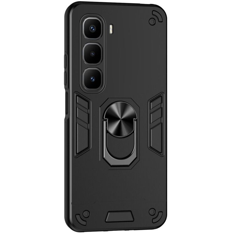 Захисний чохол Deexe Hybrid Shell для Infinix Hot 60 Pro Plus - Black: фото 1 з 7
