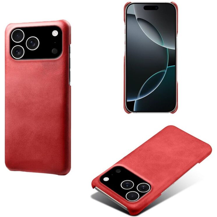 Захисний чохол Deexe Leather Back Cover для iPhone 18 Pro / 17 Pro - Red: фото 3 з 5
