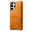 Защитный чехол Deexe Leather Back Cover для Samsung Galaxy S26 Ultra - Orange (404417O)